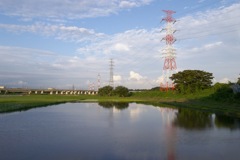2015/06/21_水田に雲と鉄塔