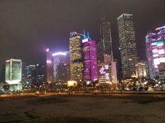 2017/03/11_夜の香港ビル群