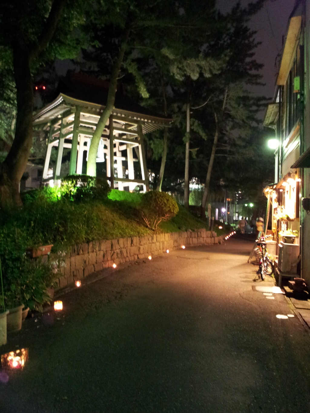 2016/07/16_夜の盛岡城跡公園（岩手公園）時鐘とライトアップ