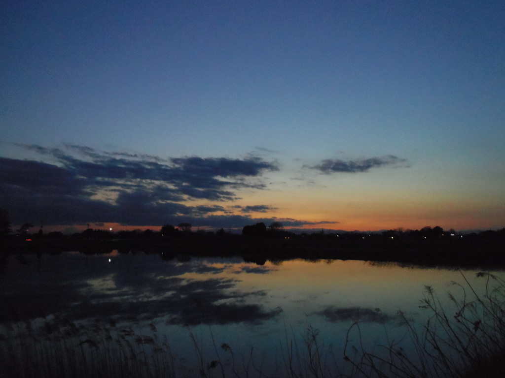2017/02/19_溜め池の夕暮れ