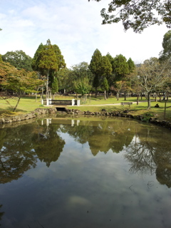 2016/10/18_奈良公園 浅茅ヶ原園地の池に空