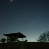 2014/12/27_夕暮れの東屋と月