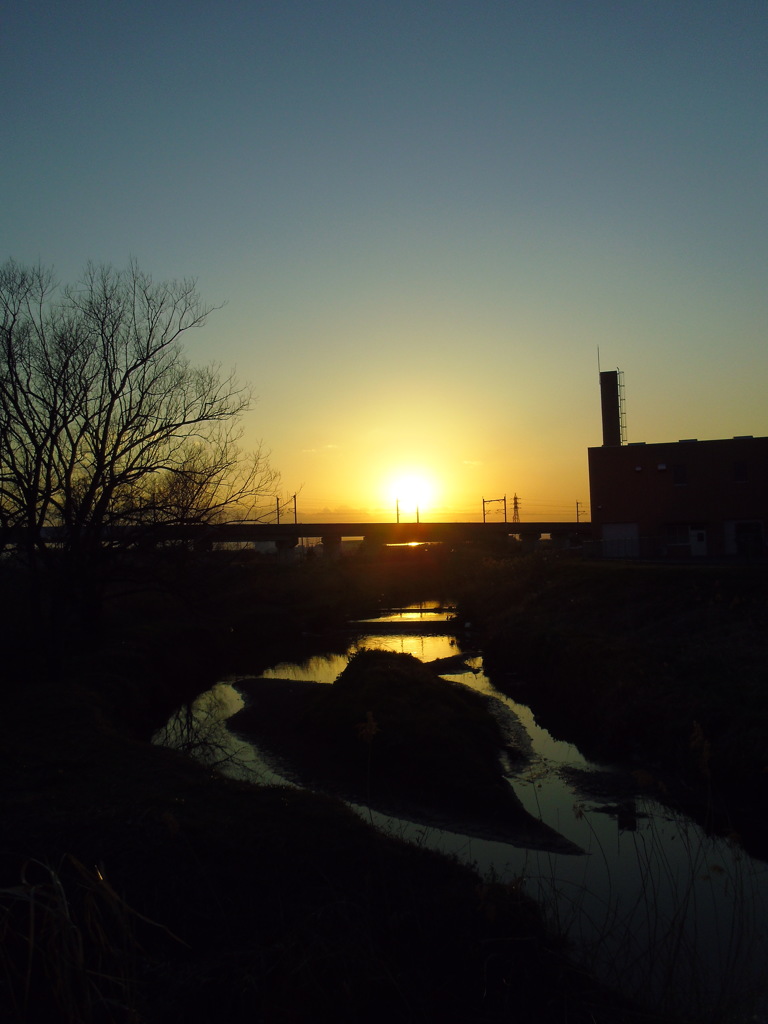2017/03/04_元荒川の夕暮れ