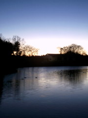 2016/01/01_堂の前池の夕暮れ