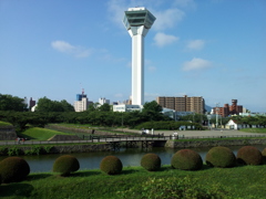 2016/08/13_五稜郭公園から五稜郭タワーを望む