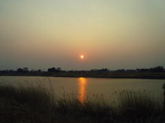 2017/03/19_溜め池の夕日