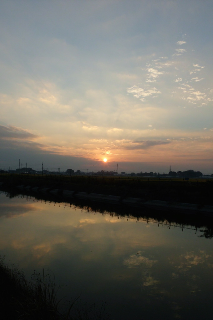 2014/10/25_見沼代用水の夕暮れ
