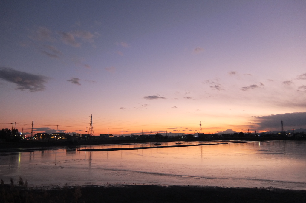 2015/01/02_伊佐沼の夕暮れ