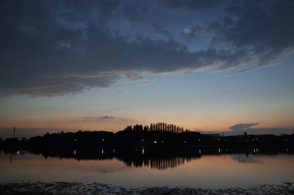 2015/10/17_伊佐沼の夕暮れ