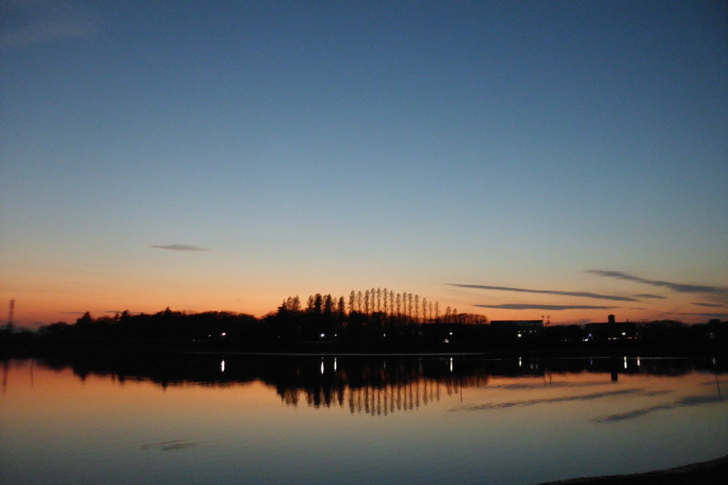 2015/12/20_伊佐沼の夕暮れ