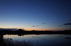 2016/02/07_溜め池の夕暮れ