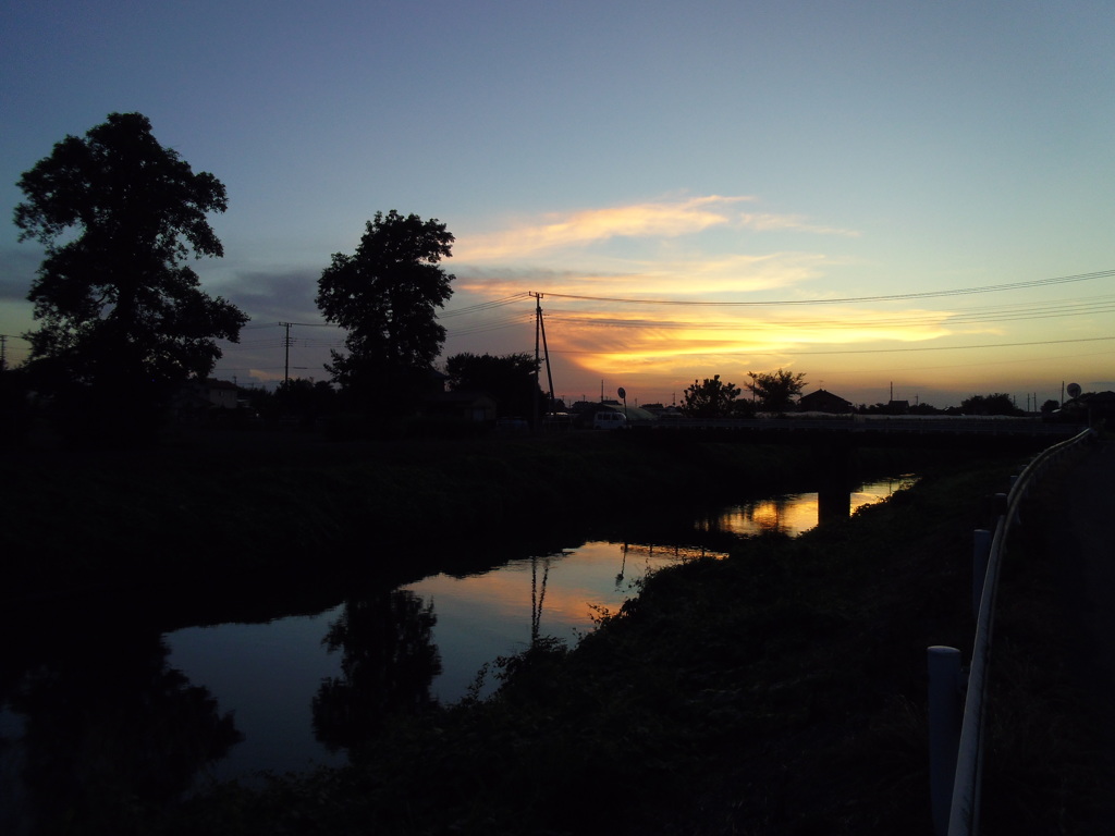 2016/08/07_野通川の夕暮れ