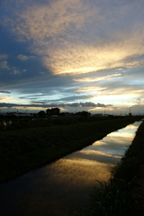 2016/08/21_用水路の夕暮れ