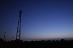 2014/09/28_夕空に月
