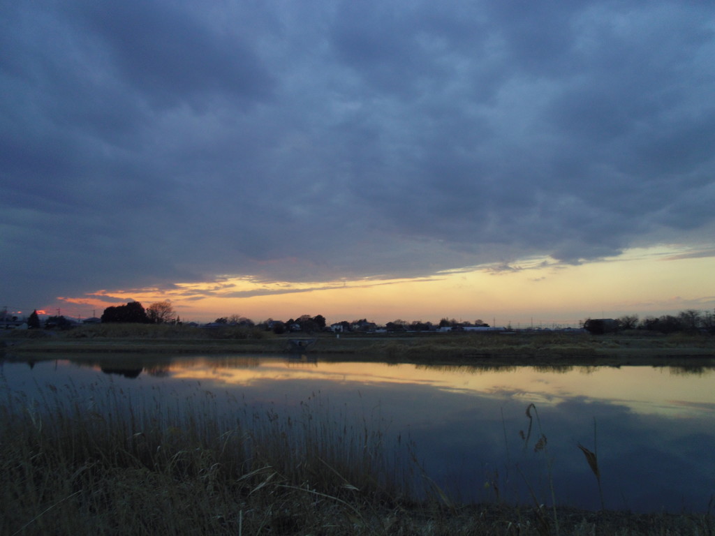 2017/02/25_溜め池の夕暮れ