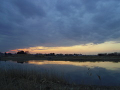 2017/02/25_溜め池の夕暮れ