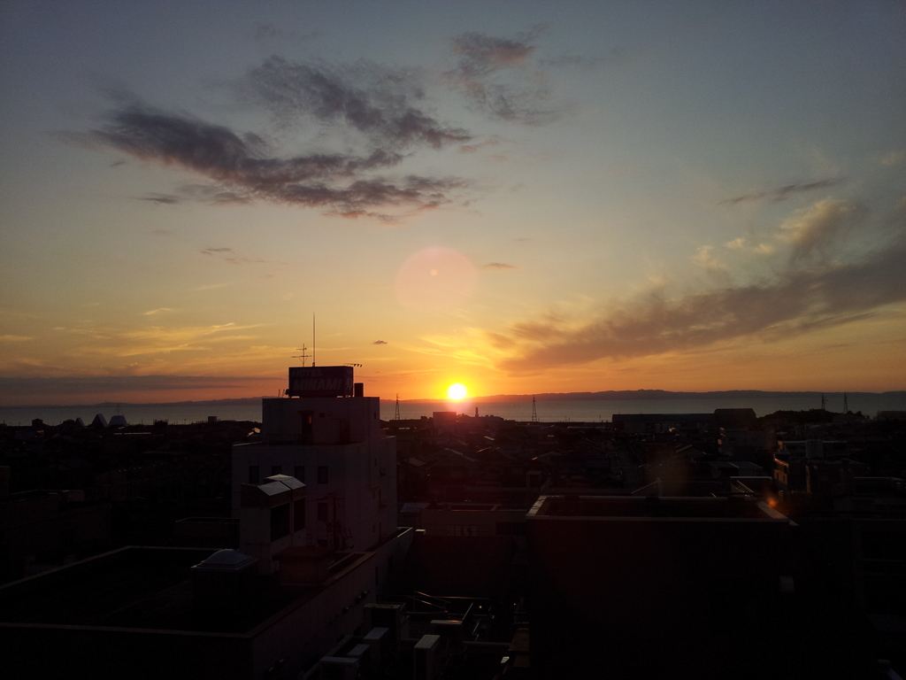 2017/09/04_宿から富山湾の夕暮れを望む