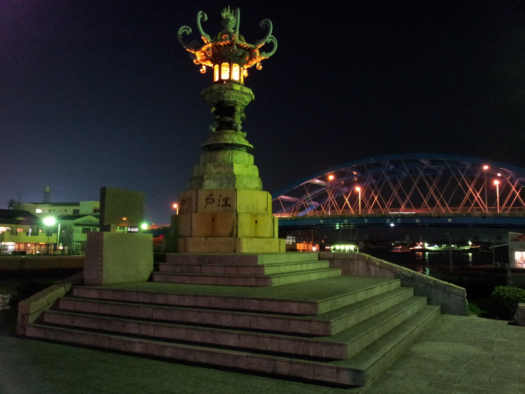 2017/10/26_夜の太助灯籠と京極大橋