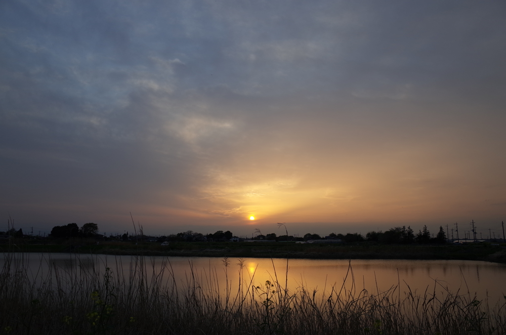 2016/04/16_溜め池の夕暮れ