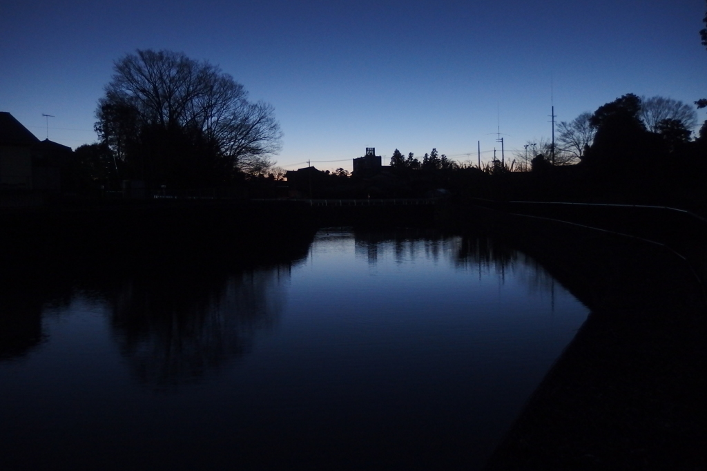 2016/01/01_堂の前池の夕暮れ