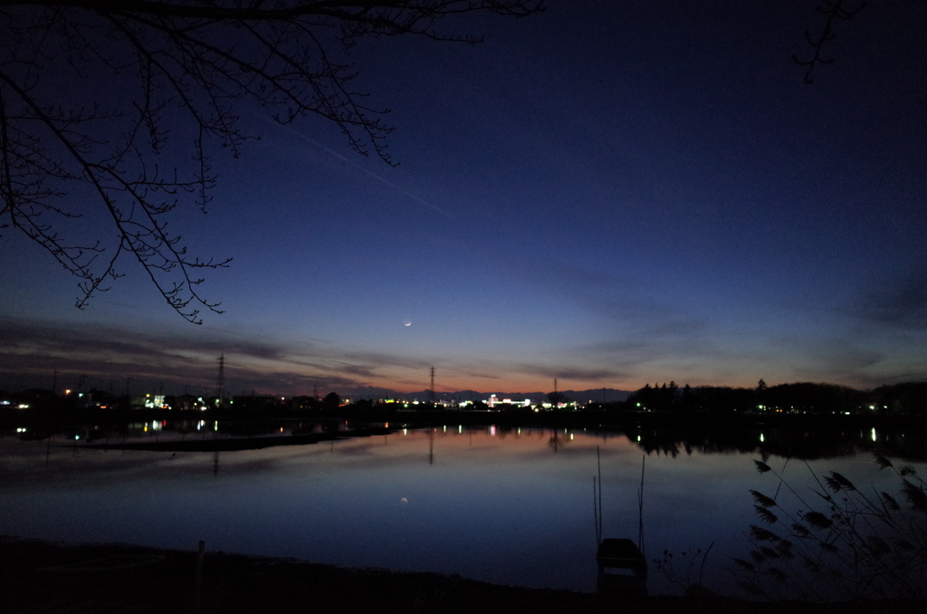 2014/12/23_伊佐沼の夕暮れ