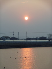 2017/03/19_溜め池の夕日