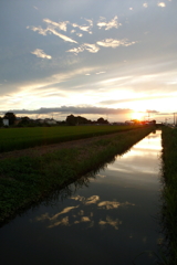 2016/08/21_用水路の夕暮れ