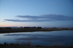 2016/02/07_溜め池の夕暮れ