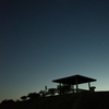 2014/12/27_夕暮れの東屋と月