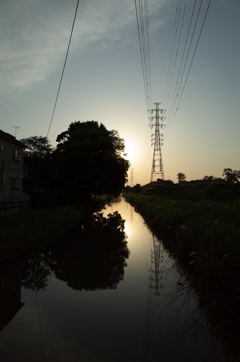 2015/05/17_備前前堀川の夕暮れ