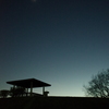 2014/12/27_夕暮れの東屋と月