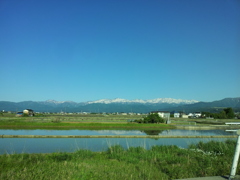 2017/05/19_車窓から立山連峰を望む