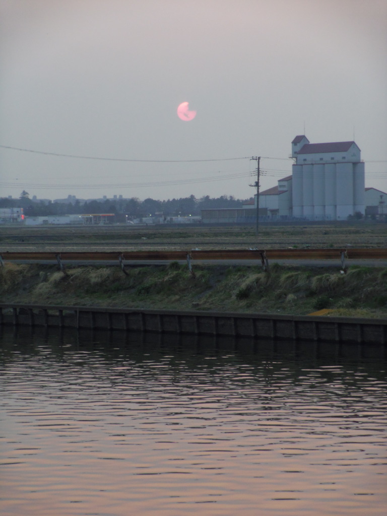 2017/03/19_溜め池の夕日