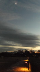 2013/12/08_夕暮れのさきたま古墳公園と月