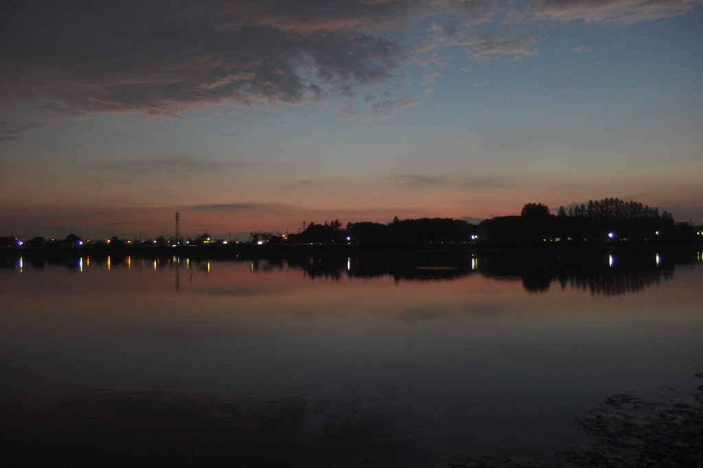 2015/10/17_伊佐沼の夕暮れ