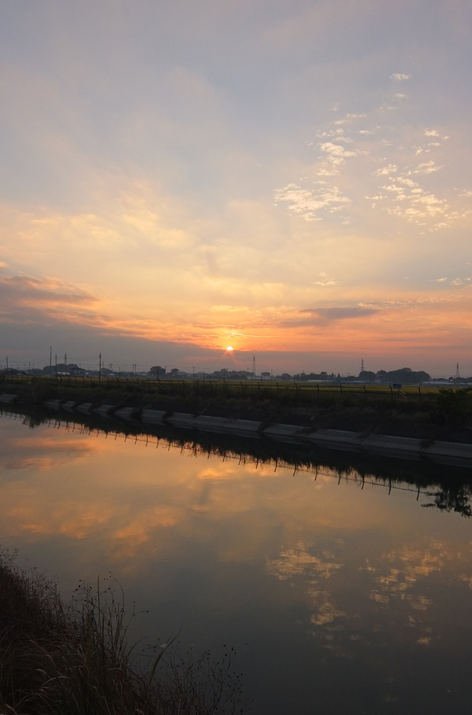2014/10/25_見沼代用水の夕暮れ