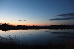 2016/02/07_溜め池の夕暮れ