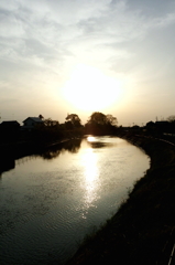 2015/04/18_見沼代用水の夕暮れ