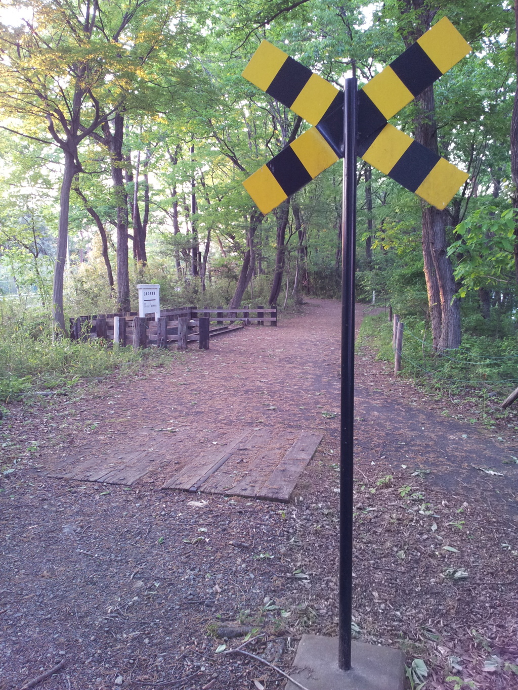2016/04/30_トロッコ公園の踏切と白鳥の停車場