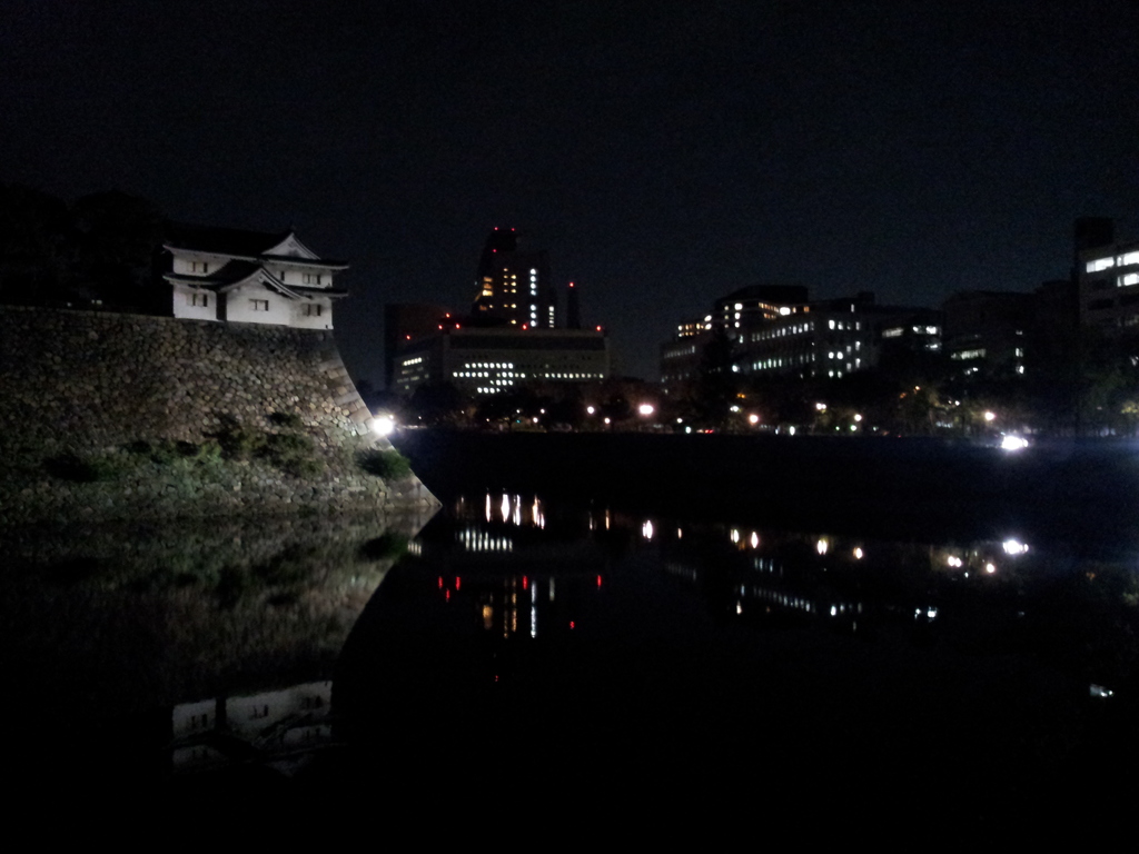 2017/10/27_夜の大阪城と大阪市街