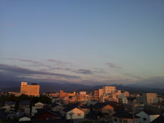 2017/06/14_宿から夕暮れの立山連峰を望む