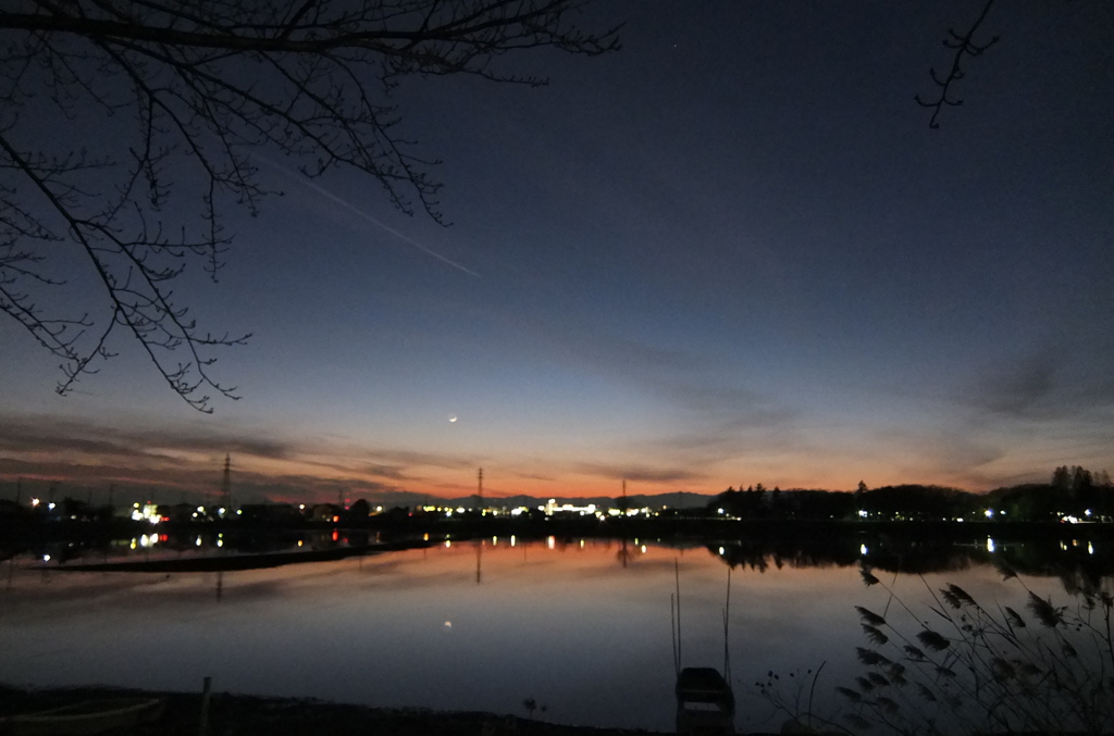 2014/12/23_伊佐沼の夕暮れ