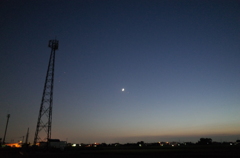 2014/09/28_夕空に月