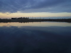 2017/02/25_溜め池の夕暮れ