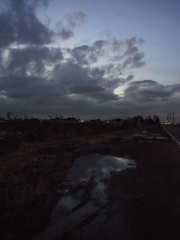 2016/11/26_水溜まりの夕暮れ