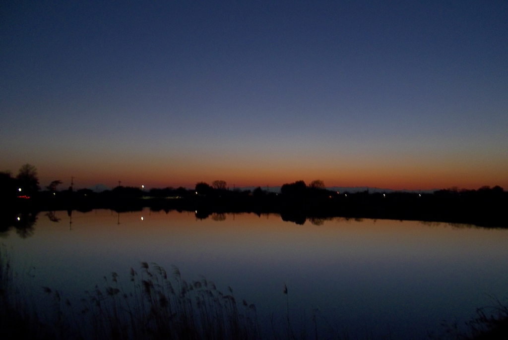 2016/02/11_溜め池の夕暮れ