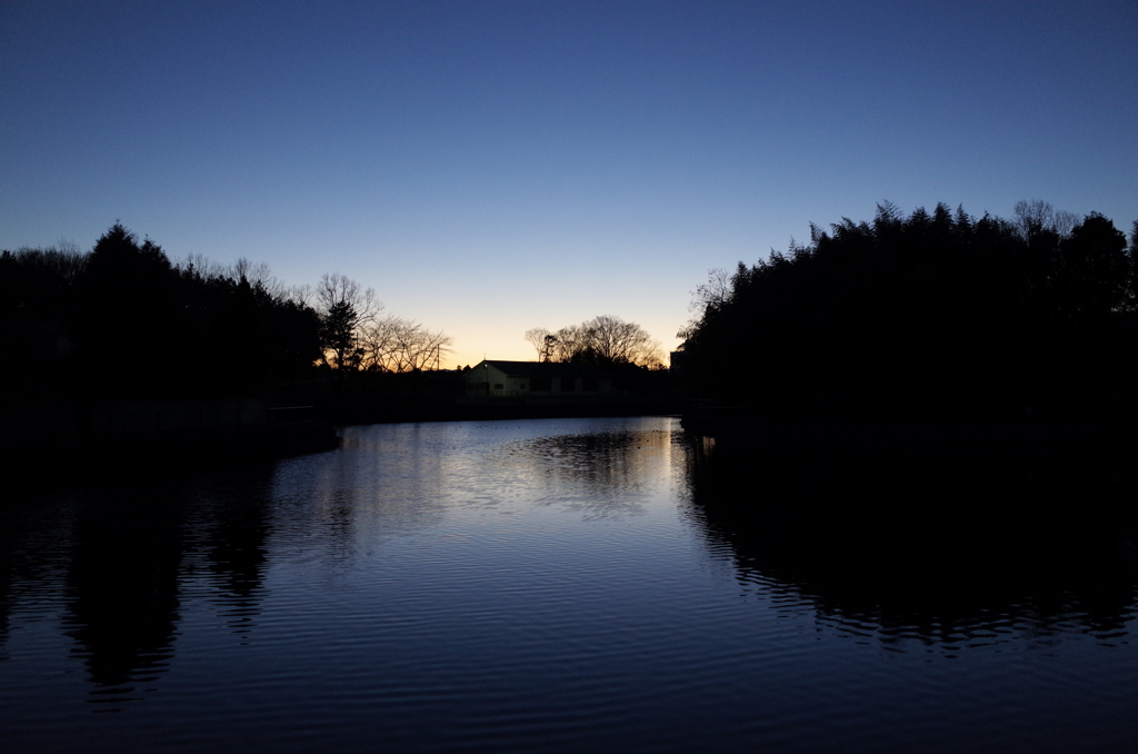 2016/01/01_堂の前池の夕暮れ