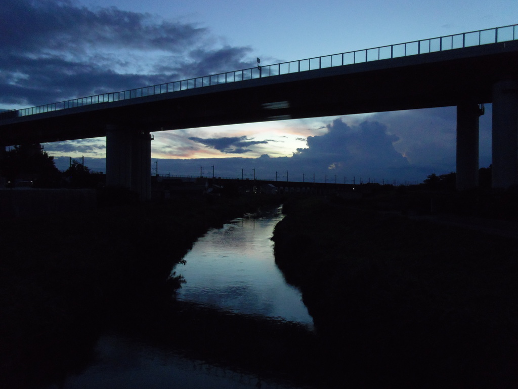 2016/07/31_元荒川の夕暮れ