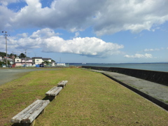 2018/09/14_大湊基地脇の広場から大湊湾を望む