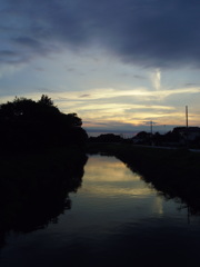 2016/07/24_小林橋にて野通川の夕暮れ